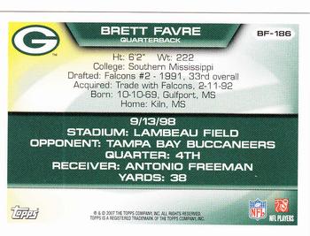 2007 Topps - Brett Favre Collection #BF-186 Brett Favre Back