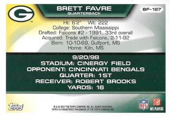 2007 Topps - Brett Favre Collection #BF-187 Brett Favre Back