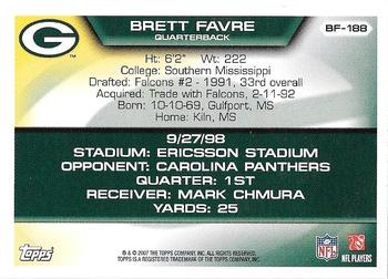 2007 Topps - Brett Favre Collection #BF-188 Brett Favre Back