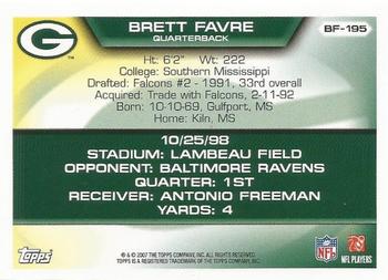 2007 Topps - Brett Favre Collection #BF-195 Brett Favre Back