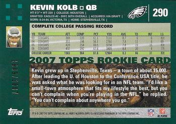 2007 Topps - Copper #290 Kevin Kolb Back