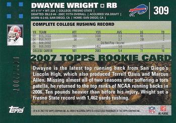 2007 Topps - Copper #309 Dwayne Wright Back