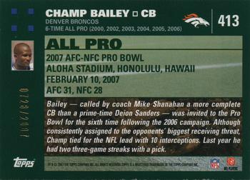2007 Topps - Copper #413 Champ Bailey Back
