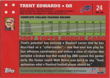 2007 Topps - Exclusive Rookies #24 Trent Edwards Back