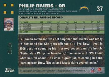 2007 Topps - Gold #37 Philip Rivers Back