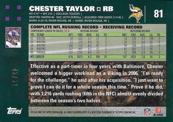 2007 Topps - Gold #81 Chester Taylor Back