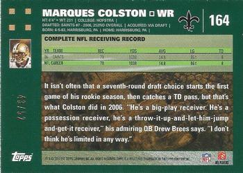 2007 Topps - Gold #164 Marques Colston Back