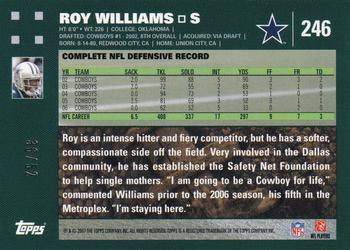 2007 Topps - Gold #246 Roy Williams Back