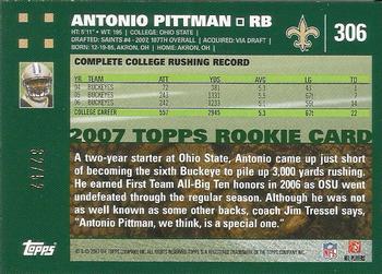 2007 Topps - Gold #306 Antonio Pittman Back
