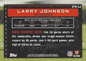 2007 Topps - Own the Game #OTG-LJ Larry Johnson Back