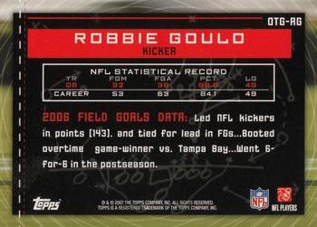 2007 Topps - Own the Game #OTG-RG Robbie Gould Back
