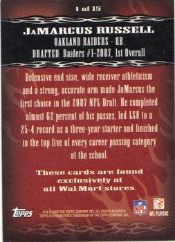 2007 Topps - Red Hot Rookies #1 JaMarcus Russell Back