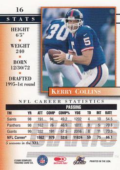 2000 Donruss Preferred #16 Kerry Collins Back