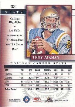 2000 Donruss Preferred #38 Troy Aikman Back