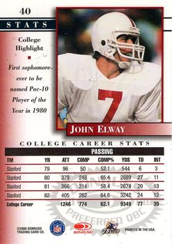 2000 Donruss Preferred #40 John Elway Back