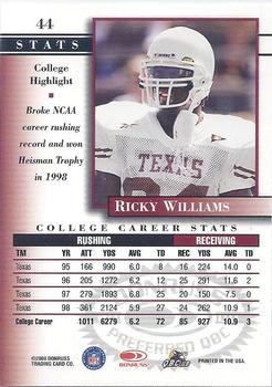 2000 Donruss Preferred #44 Ricky Williams Back