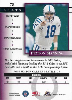 2000 Donruss Preferred #78 Peyton Manning Back
