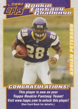 2007 Topps - Rookie Fantasy Challenge #2 Adrian Peterson Front