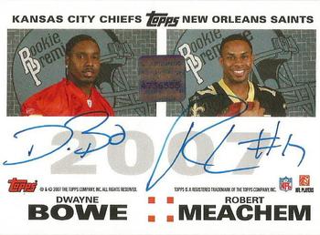 2007 Topps - Rookie Premiere Autographs Quads #JBGM Calvin Johnson / Ted Ginn Jr. / Dwayne Bowe / Robert Meachem Back