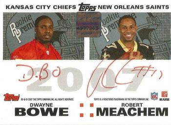2007 Topps - Rookie Premiere Autographs Quads Red Ink #JBGM Calvin Johnson / Ted Ginn Jr. / Dwayne Bowe / Robert Meachem Back