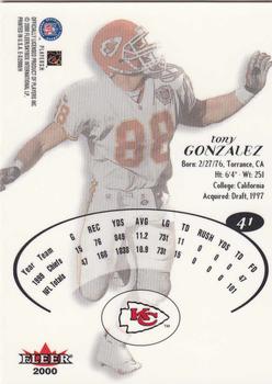 2000 Fleer E-X #41 Tony Gonzalez Back