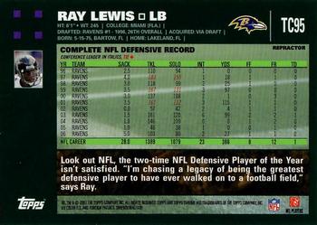 2007 Topps Chrome - Blue Refractors #TC95 Ray Lewis Back