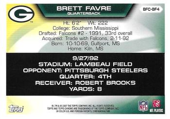 2007 Topps Chrome - Brett Favre Collection #BFC-BF4 Brett Favre Back