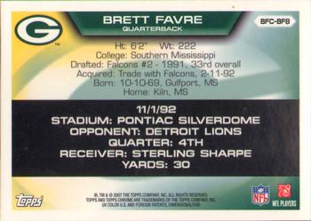 2007 Topps Chrome - Brett Favre Collection #BFC-BF8 Brett Favre Back