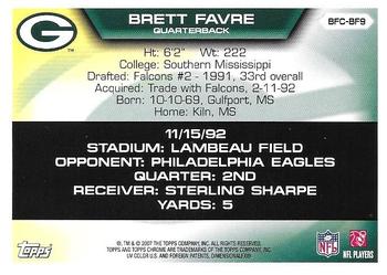 2007 Topps Chrome - Brett Favre Collection #BFC-BF9 Brett Favre Back