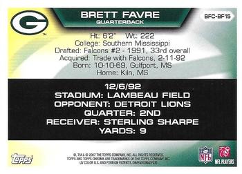 2007 Topps Chrome - Brett Favre Collection #BFC-BF15 Brett Favre Back