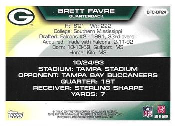 2007 Topps Chrome - Brett Favre Collection #BFC-BF24 Brett Favre Back