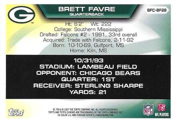 2007 Topps Chrome - Brett Favre Collection #BFC-BF28 Brett Favre Back