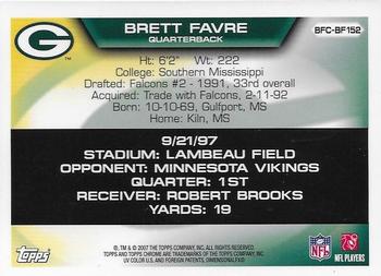 2007 Topps Chrome - Brett Favre Collection #BFC-BF152 Brett Favre Back