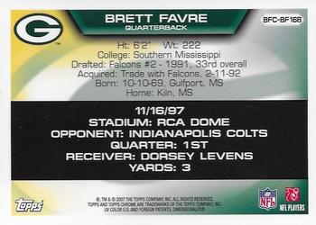 2007 Topps Chrome - Brett Favre Collection #BFC-BF168 Brett Favre Back