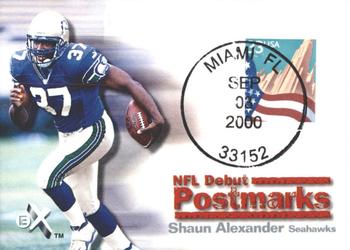2000 Fleer E-X - NFL Debut Postmarks #9 PM Shaun Alexander Front