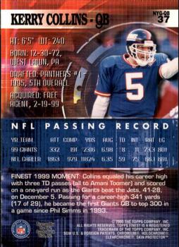 2000 Finest #37 Kerry Collins Back