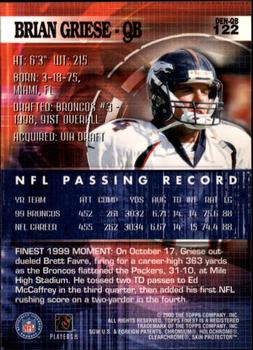 2000 Finest #122 Brian Griese Back