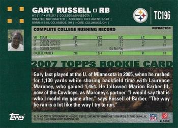 2007 Topps Chrome - Refractors #TC196 Gary Russell Back