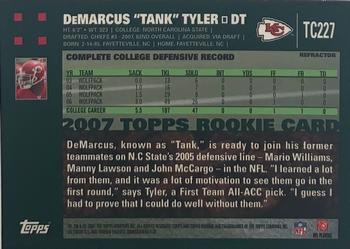 2007 Topps Chrome - Refractors #TC227 Tank Tyler Back