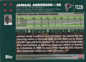 2007 Topps Chrome - Refractors #TC230 Jamaal Anderson Back