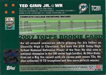 2007 Topps Chrome - Rookie Autographs #TC201 Ted Ginn Jr. Back