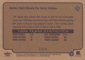 2000 Fleer Tradition #384 Saints Fight Niners for Early Victory Back
