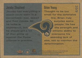 2000 Fleer Tradition #359 Brian Young / Jacoby Shepherd Back