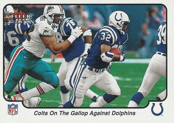 2000 Fleer Tradition #378 Colts on the Gallop Against Dolphins Front
