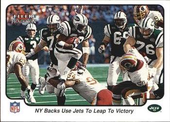 2000 Fleer Tradition #386 NY Backs Use Jets to Leap to Victory Front