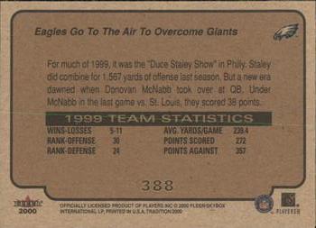 2000 Fleer Tradition #388 Eagles Go to the Air to Overcome Giants Back