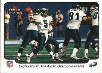 2000 Fleer Tradition #388 Eagles Go to the Air to Overcome Giants Front