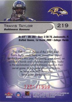 2000 Fleer Focus #219 Travis Taylor Back