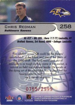 2000 Fleer Focus #258 Chris Redman Back
