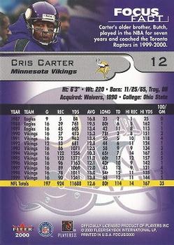 2000 Fleer Focus #12 Cris Carter Back